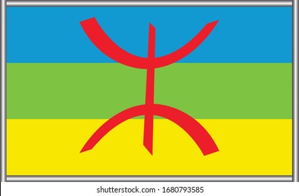 Amazigh flag berber flag. vector illustration