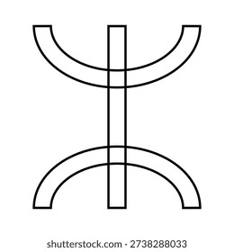 Amazigh Yaz Symbol Vector - Berber Free Man Emblem for North African Culture and Ethnic Design