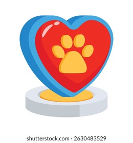 An amazing 2d icon showcasing pet love concept