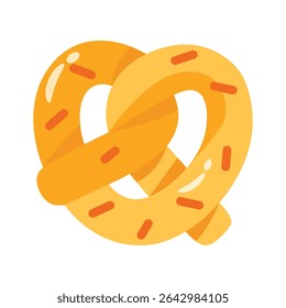 An amazing 2d icon of twisted pretzel snack