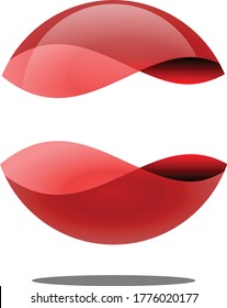 3 Esfera Dimensional asombrosa con un toque líquido rojo deslumbrante