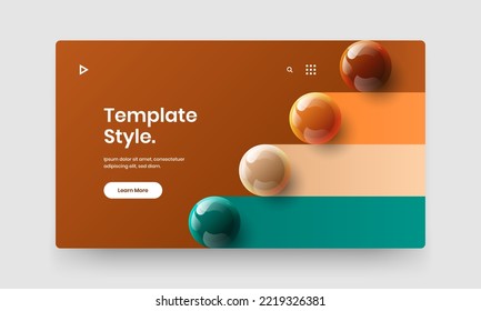 Amazing 3D balls company brochure layout. Colorful pamphlet vector design template.