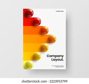 Amazing 3D balls company identity layout. Creative placard A4 vector design illustration.