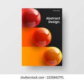 Amazing 3D balls corporate identity illustration. Simple catalog cover design vector template.