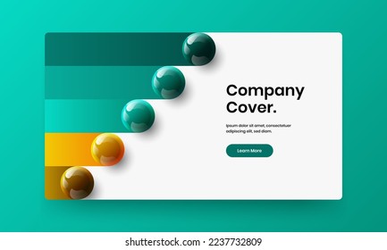 Amazing 3D balls flyer illustration. Creative journal cover design vector template.