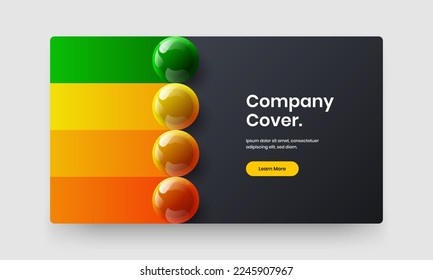 Amazing 3D balls poster concept. Isolated site screen design vector layout.