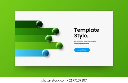 Amazing 3D balls web banner concept. Clean postcard design vector template.