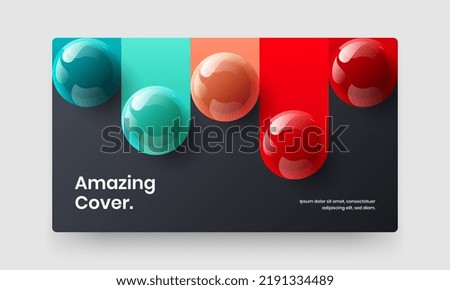 Amazing 3D balls web banner layout. Fresh postcard vector design illustration.