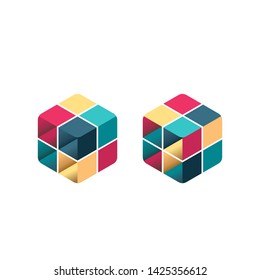 Amazing 3D cubic in hexagon Image graphic icon logo design abstract concept vector stock. Can be used as a symbol associated with rubic