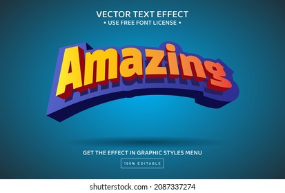 Amazing 3D editable text effect template - Shutterstock ID 2087337274