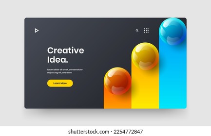 Amazing 3D spheres company identity template. Trendy website vector design concept.