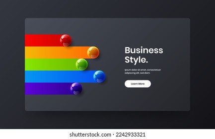 Amazing 3D spheres flyer layout. Modern catalog cover design vector illustration.