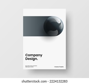 Amazing 3D spheres poster concept. Trendy flyer A4 design vector illustration.