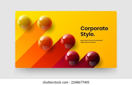Increíble ilustración de pantalla del sitio web de esferas 3D. Resumen del concepto de vector de diseño de portada de la compañía.
