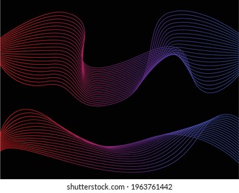 amazing abstract background design, wavy line design, wavy line ornament, red and blue lines