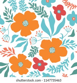 Incrível padrão floral sem costura abstrato. Ilustração vetorial