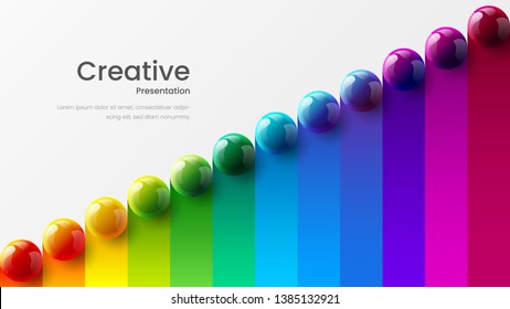 Amazing abstract vector 3D colorful balls illustration template for poster, flyer, magazine, journal, brochure, book cover. Corporate web site landing page minimal background and banner design layout.