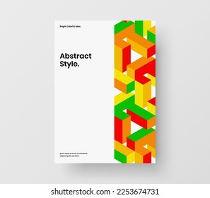 Amazing annual report A4 design vector illustration. Clean geometric shapes corporate cover template.