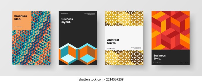 Erstaunlicher Jahresbericht Vektordesign-Layout-Set. Neue Mosaikmuster Kollektion von Corporate Cover-Vorlagen.