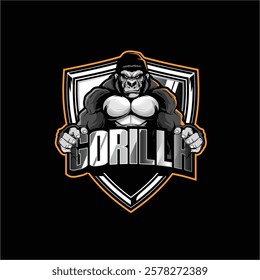 amazing art illustration design gorilla cartoon character vector image