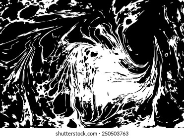 amazing artwork texture ebru,  black and white marble abstract background