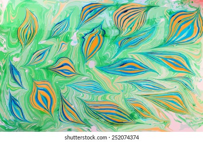 amazing artwork texture ebru,  drawing on the water abstract background, marble style