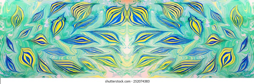 amazing artwork texture ebru,  drawing on the water abstract background, marble style