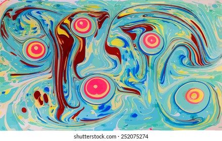 amazing artwork texture ebru,  drawing on the water abstract background, marble style