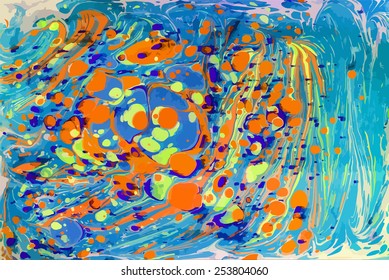 amazing artwork texture ebru,  drawing on the water abstract background