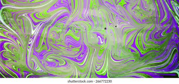 amazing artwork texture ebru,  green and purple abstract background