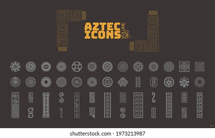 Amazing Aztec vector icon symbols from Ancient Mexico!
