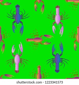 Amazing background multicolor pattern seamless lobster.