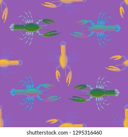 Amazing background multicolored pattern seamless lobster.