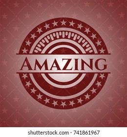 Amazing badge with red background