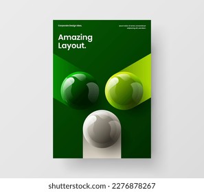 Amazing banner design vector concept. Isolated realistic spheres journal cover illustration.