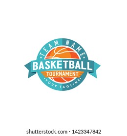 Amazing Basketball emblem competition Image graphic icon logo design abstract concept vector stock. Can be used as a symbol associated with sport or tournament