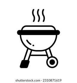 Un impresionante diseño de vectores de parrilla Bbq en un estilo moderno, icono fácil de usar