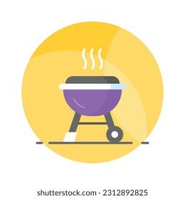 Un impresionante diseño de vectores de parrilla Bbq en un estilo moderno, icono fácil de usar