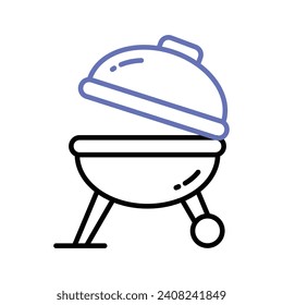 Un impresionante diseño de vectores de parrilla Bbq en un estilo moderno, icono fácil de usar