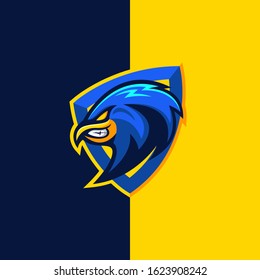 Amazing bird head e sport logo design