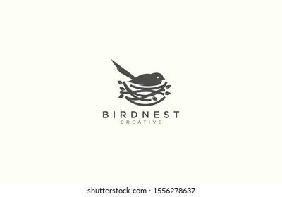 Amazing Bird And Nest Logo Design 