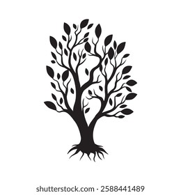 Amazing Black Silhouette Tree Vector