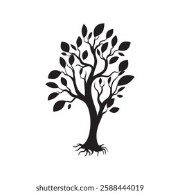 Amazing Black Silhouette Tree Vector2