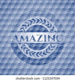 Amazing blue polygonal emblem.