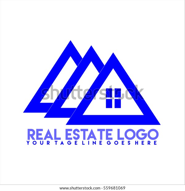 Amazing Blue Real Estate Logo Stock Vector (Royalty Free) 559681069