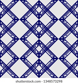 amazing blue rectangular Art Deco geometric pattern