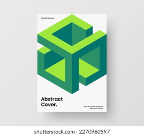 Amazing book cover A4 vector design layout. Unique geometric hexagons banner illustration.