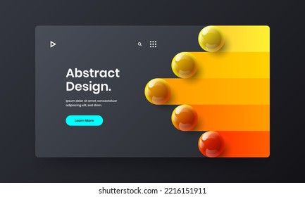 Amazing book cover design vector illustration. Vivid 3D balls front page layout.