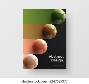 Amazing book cover design vector illustration. Colorful realistic spheres flyer concept.