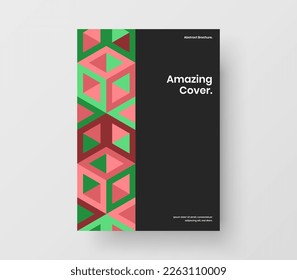 Plantilla de diseño de vector A4 del folleto asombroso. Resumen del diseño del folleto de mosaico.